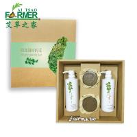 缺貨[艾農-艾草之家] 花壇鄉艾農 艾台灣潔淨沐浴禮盒(洗髮精1瓶、沐浴乳1瓶、潔膚皂2塊)*1禮盒